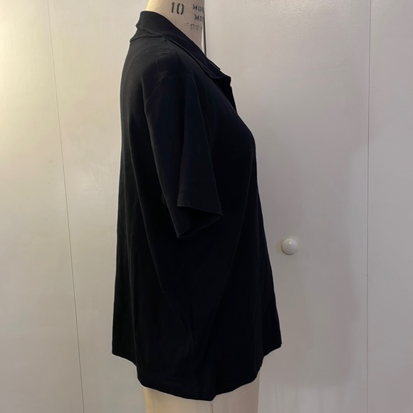 Jones New York short sleeve v-neck black collared shirt - Picture 5 of 7
